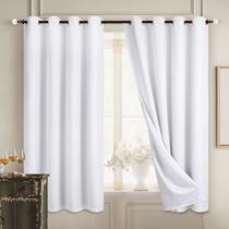 Cortinas Diraysid 100% Blackout White Linen W132 x L160cm 2 painéis