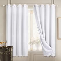 Cortinas Diraysid 100% Blackout White Linen W132 x L183cm 2 painéis Cortinas Diraysid 100% Blackout White Linen W132 x L183cm 2 painéis