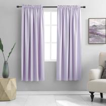 Cortinas DONREN lilás roxo claro para meninas, quarto 42x160cm