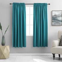 Cortinas DONREN Teal 183 cm de comprimento para cozinha, 2 painéis Cortinas DONREN Teal 183 cm de comprimento para cozinha, 2 painéis