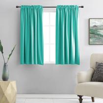 Cortinas DONREN Turquoise Blackout 107x114cm - Conjunto de 2 Cortinas DONREN Turquoise Blackout 107x114cm - Conjunto de 2