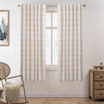 Cortinas DriftAway 100% Blackout Windowpane xadrez de linho xadrez xadrez xadrez xadrez xadrez