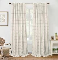 Cortinas DriftAway 100% Blackout Windowpane xadrez de linho xadrez xadrez xadrez