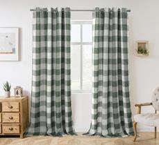 Cortinas DriftAway Buffalo Plaid 132x229cm com revestimento térmico
