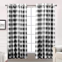 Cortinas DriftAway Buffalo Plaid Check Blackout 160x160cm 2 painéis