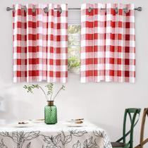 Cortinas DriftAway Buffalo Plaid Red White Check 92x91cm
