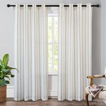 Cortinas DriftAway Farmhouse de linho listrado vertical 213x213cm