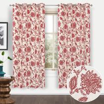 Cortinas DriftAway Freda 160x160 cm Linen Floral Blackout 2 painéis Cortinas DriftAway Freda 160x160 cm Linen Floral Blackout 2 painéis