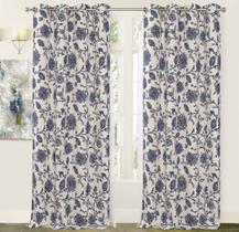 Cortinas DriftAway Freda Floral Linen Blue 2 painéis 213 cm Cortinas DriftAway Freda Floral Linen Blue 2 painéis 213 cm