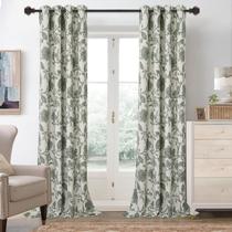Cortinas DriftAway Freda Linen Blend 244x244cm verdes florais Cortinas DriftAway Freda Linen Blend 244x244cm verdes florais