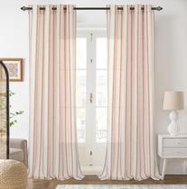 Cortinas DriftAway, mistura de linho listrado vertical, 244 cm, 2 painéis Cortinas DriftAway, mistura de linho listrado vertical, 244 cm, 2 painéis