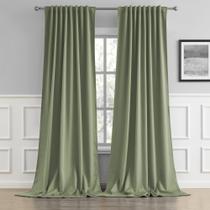 Cortinas DUALIFE Light Sage Green 274 cm de comprimento, conjunto de 2 painéis