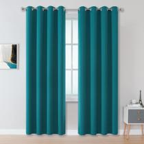 Cortinas DUALIFE Teal Room Darkening, 244 cm de comprimento, conjunto de 2 painéis