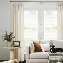 Cortinas DUKIYO de linho com pregas tipo pinch, 213 x 101 cm, bege Cortinas DUKIYO de linho com pregas tipo pinch, 213 x 101 cm, bege