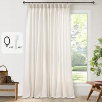 Cortinas DUKIYO Pinch de linho plissado 72x84cm Cream Ivory