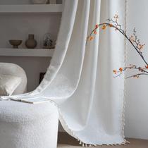 Cortinas ENJOYBRIDAL Cream Damask Semi Sheer 214x213cm 2 painéis