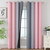 Cortinas Estelar Textiler 132x274 cm Rosa Cinza Blackout