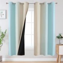 Cortinas Estelar Textiler Aqua Beige Ombre Blackout 107x183 cm