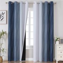 Cortinas Estelar Textiler - Azul Marinho/Branco Acinzentado - 213x213cm