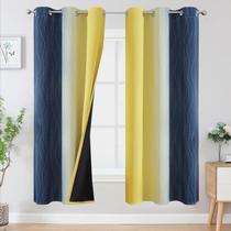 Cortinas Estelar Textiler Ombre Azul Amarelo 107x183 cm Cortinas Estelar Textiler Ombre Azul Amarelo 107x183 cm