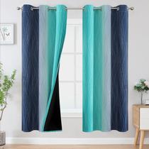Cortinas Estelar Textiler Ombre Azul Marinho Teal 107x183 cm Cortinas Estelar Textiler Ombre Azul Marinho Teal 107x183 cm
