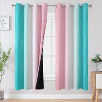 Cortinas Estelar Textiler Ombre Pink Teal 132x183 cm 2 painéis