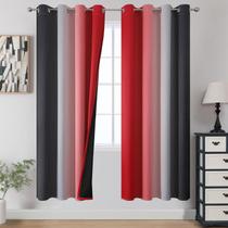 Cortinas Estelar Textiler Ombre Rojo/Negro 183x183 cm 2 Paneles