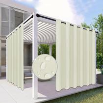 Cortinas externas fáceis de usar, 100% impermeáveis, 280 x 213 cm, bege