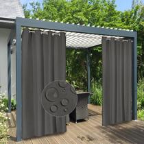 Cortinas externas fáceis de usar à prova d'água 100% cinza escuro 54x108cm Cortinas externas fáceis de usar à prova d'água 100% cinza escuro 54x108cm