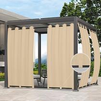 Cortinas externas fáceis de usar à prova d'água para pátio com 6 painéis Cortinas externas fáceis de usar à prova d'água para pátio com 6 painéis