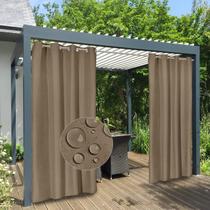 Cortinas externas, impermeáveis e fáceis de usar, 100% poliéster, areia Cortinas externas, impermeáveis e fáceis de usar, 100% poliéster, areia