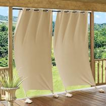 Cortinas externas RYB HOME Windproof Windproof Waterproof Blackout Beige