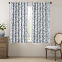 Cortinas florais Blackout jinchan para quarto 160x160cm azuis Cortinas florais Blackout jinchan para quarto 160x160cm azuis