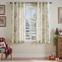 Cortinas florales de lino JINCHAN de 160 cm de largo para sala