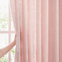 Cortinas FMFUNCTEX Linen Semi Sheer Blush Pink 244 cm, 2 painéis