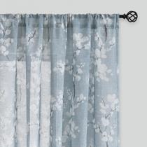Cortinas FMFUNCTEX Linen Sheer Blue White Blossom 160x160cm