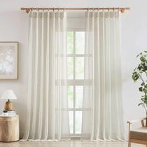 Cortinas FMFUNCTEX Linen Sheer Pinch plissadas 230x229cm 2 painéis