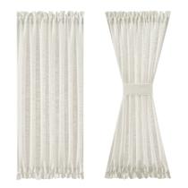 Cortinas FMFUNCTEX Porta francesa semi transparente de linho 183x132cm bege