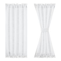 Cortinas FMFUNCTEX Sheer Linen, porta francesa, branca, 183x127cm