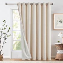 Cortinas forradas a jinchan para portas de pátio 254x213cm, bege, 1 painel