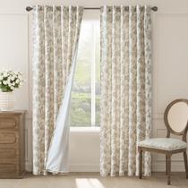 Cortinas forradas de linho jinchan, florais, 214x213cm, sala de estar