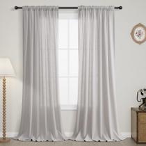 Cortinas Guken Linen - Branco Acinzentado - 275x270cm (Conjunto com 2 Painéis)