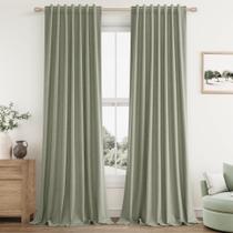 Cortinas Guken Sage Green Linen Blackout 213 cm de comprimento 2 painéis Cortinas Guken Sage Green Linen Blackout 213 cm de comprimento 2 painéis