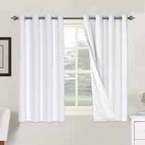 Cortinas H.VERSAILTEX 100% Blackout Thermal Linen 132x137cm brancas