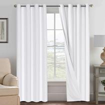 Cortinas H.VERSAILTEX 100% Blackout Thermal Linen 132x274cm brancas