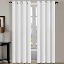 Cortinas H.VERSAILTEX brancas com 213 cm de comprimento com isolamento térmico