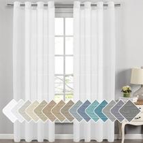 Cortinas H.VERSAILTEX de linho natural para sala de estar semitransparente 52x108 Cortinas H.VERSAILTEX de linho natural para sala de estar semitransparente 52x108