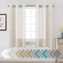 Cortinas H.VERSAILTEX de linho semitransparente, 2 painéis, 94x160cm, naturais Cortinas H.VERSAILTEX de linho semitransparente, 2 painéis, 94x160cm, naturais