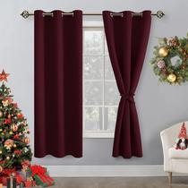 Cortinas Hiasan 107x160cm Borgonha com isolamento térmico Blackout