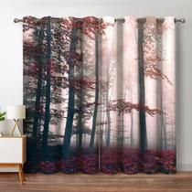 Cortinas Jekeno 2 painéis 107x137cm Fall Forest Blackout Cortinas Jekeno 2 painéis 107x137cm Fall Forest Blackout